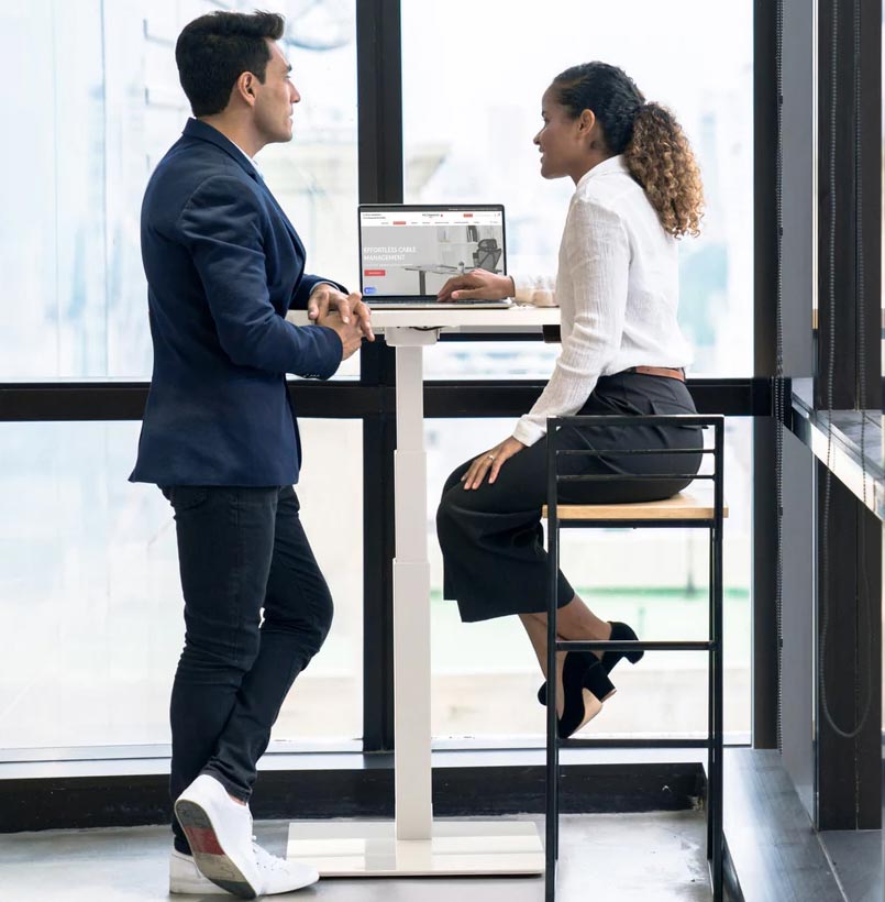 Circular Electric Lift Desk Stand